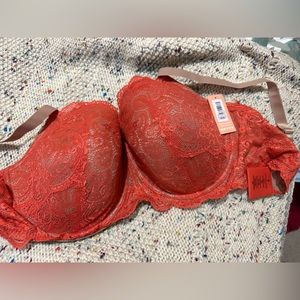 Third Love Bra 42F DDD Lace Balconette Coral Nude NWT Underwire Adjustable Sexy
